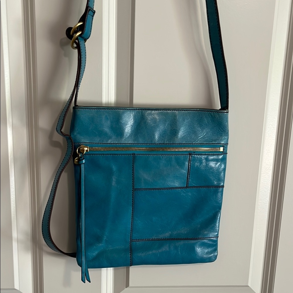 Hobo turquoise Leather Crossbody Bag
